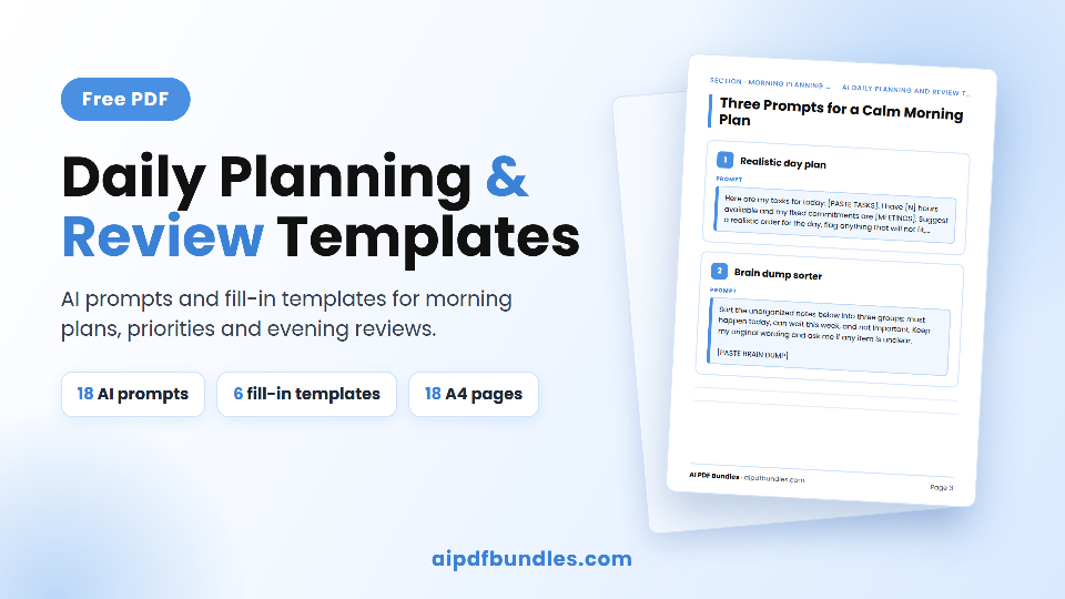 AI Daily Planning and Review Templates